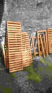 Meja Kompor Tungku 2 & Rak Kayu Susun Serbaguna