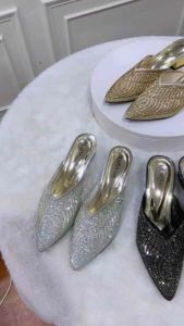 Sepatu Wanita Heels Dearva Lusica 108: Desain Elegan & Bahan Glitter Premium