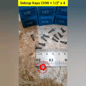 (1 Box) Sekrup Kayu 1/2\\\" Inch x 4 / Wood Screw / Skrup Kayu 1.2CM