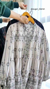 Atasan Bigsize Blouse Atasan Jumbo Wanita Motif Etnik Daily Wear XXL Lalisa