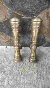 Handle Pintu Rumah Kuningan Motif Godo Jepang Ukir Antik 32 cm 2 Pcs