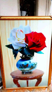 Hiasan dinding pajangan ruang tamu mewah moedel bunga