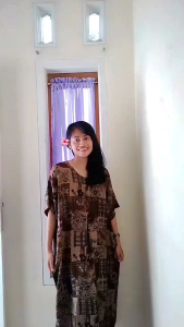 DASTER JUMBO BUSUI BAHAN RAYON RELETING DEPAN MOTIF DAUN MARUN