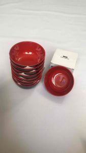 [1 cái] Chén cơm nhựa melamine cao cấp 2 lớp đỏ đen đường kính 11cm
