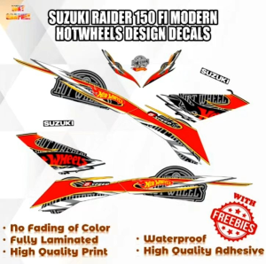 SUZUKI RAIDER 150 FI MODERN HOTWHEELS DESIGN DECALS ((WATERPROOF LAMINATED FADE PROOF)