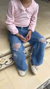 Flary Cutbray - Celana Cutbray Jeans Ripped - Anak Perempuan 2-9thn