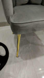 sofa murah model kerang rangka kayu jati kaki industrial gold