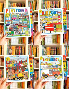 【Ready Stock】Priddy Playtown Lift-the-Flap series board books Farm/Airport/Construction/Emergency
