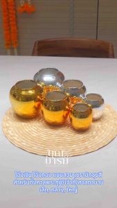 โอ่งเงิน โอ่งทอง (จำหน่ายเป็นคู่เงิน-ทอง) แบบสวย เซรามิกชุบสี  ชุบสีเงินสีทอง สำหรับตั้งศาลพระภูมิ/เจ้าที่/ศาลตายาย