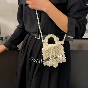 Berry Mini Pearl Bag Baby Blue | Berry Mini Beaded Bag | Tas Manik Monte Mini Lucu by dhialova