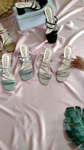 Sandsl Heels Sandal Wanita Hak 5 cm Sandal Casual On Slip Sendal Wanita Kekinian - Sandal Nyaman Sendal Elegan