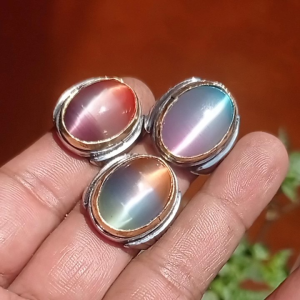 batu cincin pelangi mata kucing dim 20 mm tiga tipe
