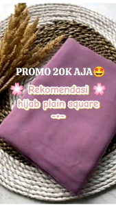 50 warna lebih hijab plain square premium