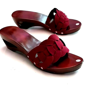 sandal wedges wanita ring 5 cm / sandal kelom geulis wedges / sandal kayu wanita / sandal kekinian / sandal unik / sandal wanita wedges