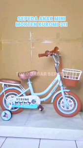 Sepeda Anak Perempuan Mini 16 Inch Mortein Kuromi Usia 3 sd 5 Tahun