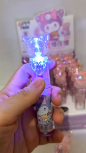Penghapus Putar LED Lucu Nyala Kuromi / Cute Lipstick Eraser Light Kulomi Zanrio