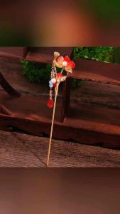 Ancient style lotus red lotus hairpin🎀