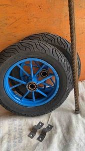 RODA GEROBAK RING 10 SEPASANG + AS Panjang As 95Cm 1 Meter Kapasitas Beban 150-250Kg - Lazada