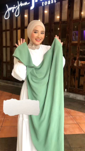 Aluna Tyara: Jilbab Instan Bergo Dagu Malay Premium Crinkle Jumbo Kerudung Syari