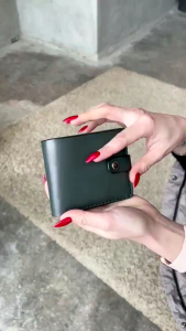 Dompet Pria 100% Kulit Buatan Garoet Model Lipat Pendek Simpel Mini Kece Pas Uang