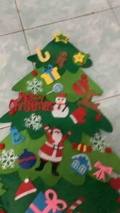 ต้นคริสมาส มีไฟประดับ DIY งานผ้าสักกะหลาด ส่งคละลาย