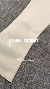CELANA CUTBRAY WANITA BASIC PREMIUM WIDE LEG RESLETING TWILL COMBED STRETCH -CELANA KERJA WANITA
