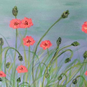 Original Canvas Acrylic Painting  Summer Flowers