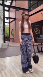 พร้อมส่ง กางเกงขายาว กางเกงลายไทย ผ้าฝ้าย ฟรีไซส์ ใส่สบาย thai pant women ของขวัญปีใหม่ new year gift