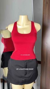 BUY 1 TAKE 1 (2PCS) LALIZA Racerback Double Lining Front and Back Full Length Top For Women Womenswear Comfortable Plain Fit Basic Sleeveless Minimalist Everyday