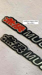 Logo Emblem Mugen Stainless Steel Merah dan Hitam
