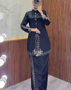 Baju Stelan Kurung Melayu Winola Bordir Satin Premium