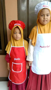 Celemek anak Dan Topi Free Bordir nama