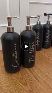 BOTOL REFIL SABUN WARNA HITAM DOFF PUMP SILVER LUXURY MEWAH FREE STIKER CUTTING SILVER DENGAN DESAIN AESTEHTIC