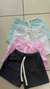 6 pcs Assorted Adult Garter Shorts Light Blue Gray Pink Dark Gray Elastic Waist Drawstring Casual Fit