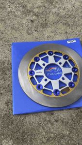 จานเบรค สีเงินหมุดน้ำเงิน จานดิสเบรคหน้า Wave110i Wave125วาฬ 2012-2022 msx ตรงรุ่น ขนาด 220 มิล