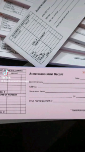 CARBONIZED RECEIPT 3 PADS - 50 SHEETS PER PAD - DUPLICATE CARBONLESS