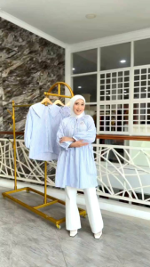 [BISA COD]MOOZA TUNIK NADHEERA LUXURY/TUNIK MOTIF SALUR/BAJU SALUR BIRU/MOZA/MOOZAA/MOZAA/MOYA/TUNIK/BAJU KERJA WANITA