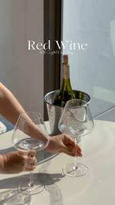 🍷Crystal Wine Glass 🍷 แก้ว Crystal สำหรับดื่มไวน์ขนาดใหญ่ ก้นแก้วบาน และงุ้มที่ปลายแก้ว กักเก็บกลิ่นของไวน์