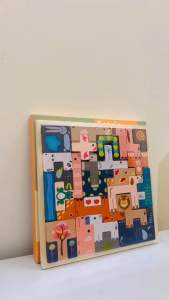 BabyBoss Wooden Puzzle Brain Teasers Toy Building Blocks Animal Tetris Intelligence Educational Toys for Preschool