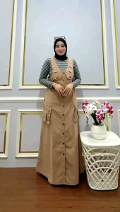 MF Gamis Jihan Overall Wanita Kekinian - Gamis Overall Terbaru