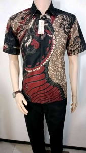 hem batik sirih merah Arta batik super KODE 007 fashion busana muslim pakaian pria dewasa batik modern 9.9 23 grosir batik promo