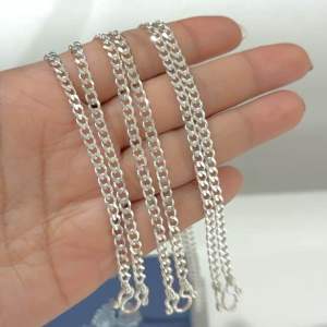 เงินแท้ 925/ สร้อยคอเงินแท้ ลายเลสแบน หน้ากว้าง 4 มิล (บาง) | NS140010