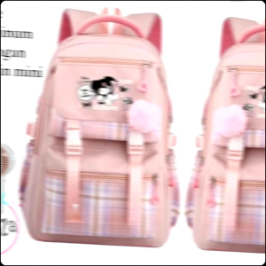 Tas Ransel Anak Perempuan Remaja Sekolah SD SMP Kuroomi Free Botol Minum Kaca Jam Tangan LED dan Kipas Angin Mini Tas Sekolah Tas Ransel