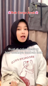 Rok Cargo Anak Perempuan 1-12 Tahun Diamon Stretch Drill