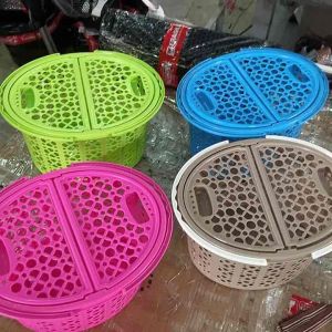 UniGlobal Mini Basket Organizer Tiny Basket Cute Basket Round Basket Space Saver With Handle