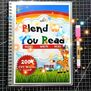 CVC Laminated Reading Booklet | 200 CVC words | Reading Material for Beginner | Write and Wipe with marker