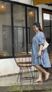 Daster Kancing Jumbo Katun Rayon Motif Tiedye Wanita Bumil Busui