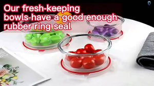 1 Set 5 Pcs Mangkok | Mangkok Kaca dengan tutup | Mangkok Makan Premium