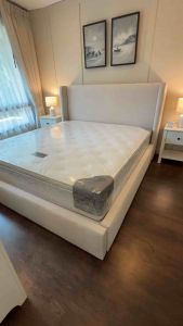 เตียงนอน รุ่นCissyดีไซน์ทันสมัยหรูหรา จัดส่งฟรี (ในพื้นที่)โครงไม้เนื้อแข็งรับประกันโครงสร้าง หุ้มผ้ากำมะหยี่นำเข้า มีทั้งราคาเฉพาะเตียงนอนและราคาพร้อมที่นอนสปริงเสริมท็อปฟิลโล่หนา 12 นิ้ว สวยตรงปก100% ราคาโรงงาน