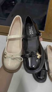 Giày da bóng 5 phân quai ngang nơ tim vàng L64